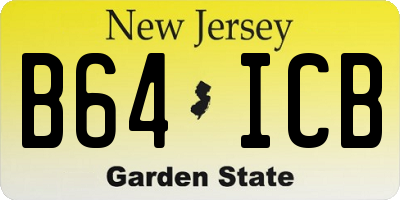 NJ license plate B64ICB