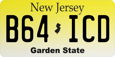 NJ license plate B64ICD