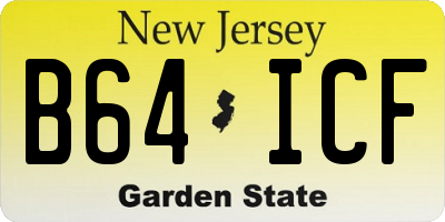 NJ license plate B64ICF