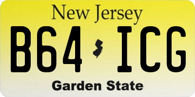 NJ license plate B64ICG