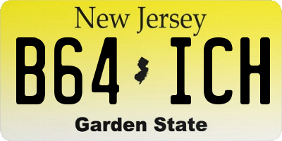 NJ license plate B64ICH