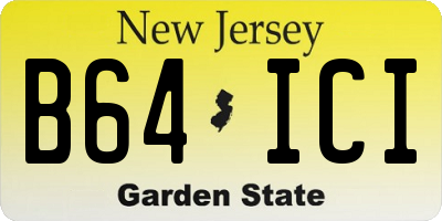 NJ license plate B64ICI