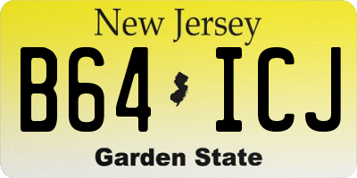 NJ license plate B64ICJ