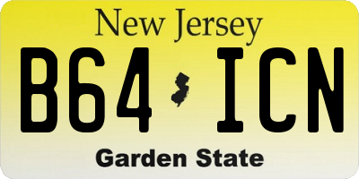 NJ license plate B64ICN