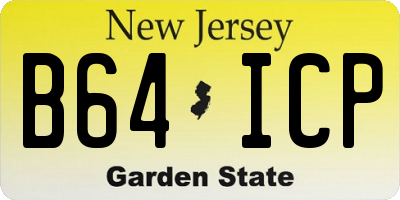 NJ license plate B64ICP