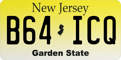 NJ license plate B64ICQ