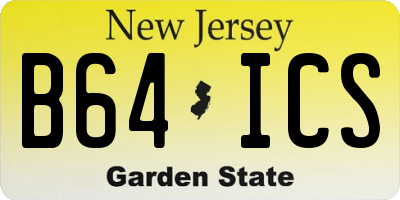 NJ license plate B64ICS
