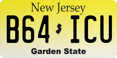 NJ license plate B64ICU