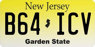 NJ license plate B64ICV