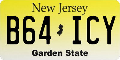 NJ license plate B64ICY