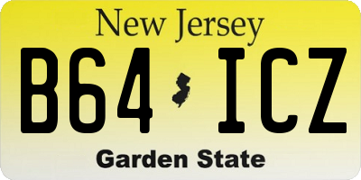 NJ license plate B64ICZ