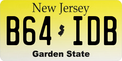 NJ license plate B64IDB