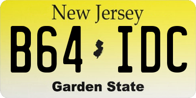 NJ license plate B64IDC