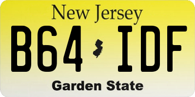 NJ license plate B64IDF