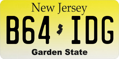 NJ license plate B64IDG