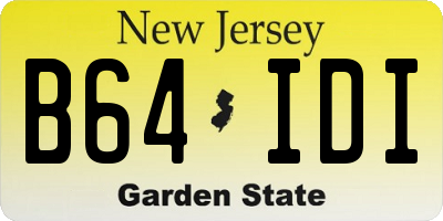 NJ license plate B64IDI