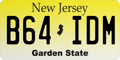 NJ license plate B64IDM