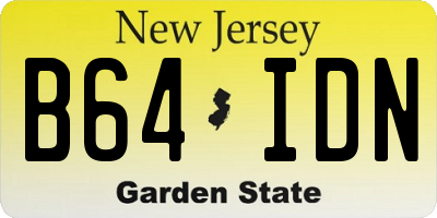 NJ license plate B64IDN