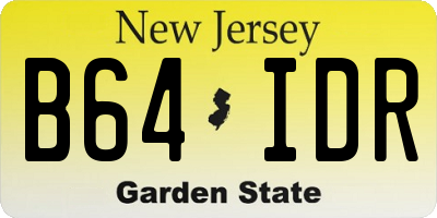 NJ license plate B64IDR