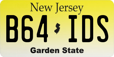 NJ license plate B64IDS