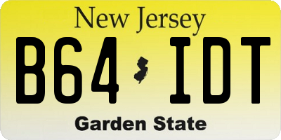 NJ license plate B64IDT