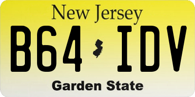 NJ license plate B64IDV