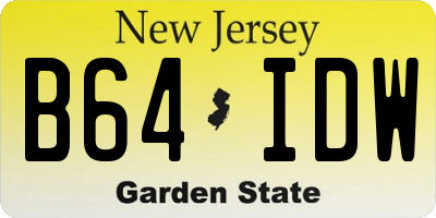 NJ license plate B64IDW