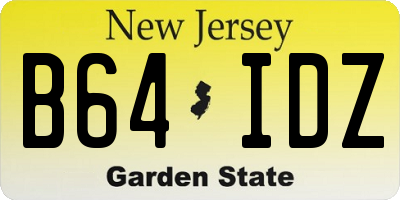 NJ license plate B64IDZ