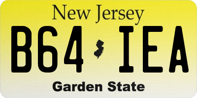 NJ license plate B64IEA
