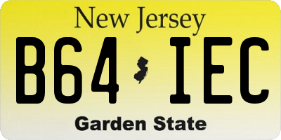 NJ license plate B64IEC