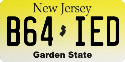 NJ license plate B64IED