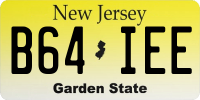 NJ license plate B64IEE