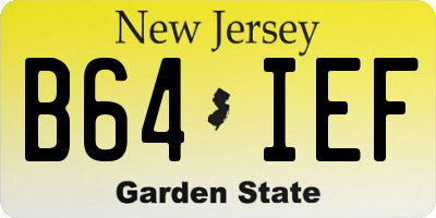 NJ license plate B64IEF
