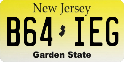 NJ license plate B64IEG