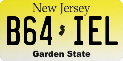 NJ license plate B64IEL