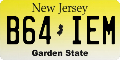 NJ license plate B64IEM