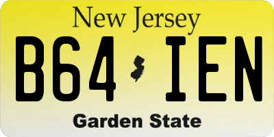 NJ license plate B64IEN