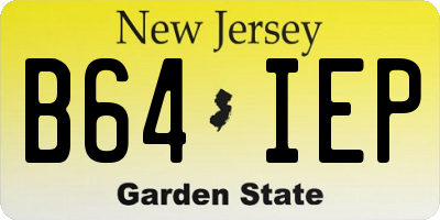 NJ license plate B64IEP