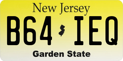 NJ license plate B64IEQ