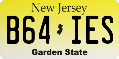 NJ license plate B64IES
