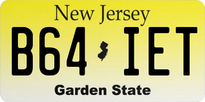 NJ license plate B64IET