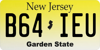 NJ license plate B64IEU