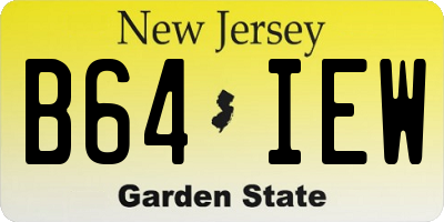 NJ license plate B64IEW