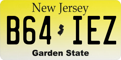 NJ license plate B64IEZ