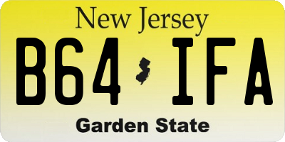 NJ license plate B64IFA
