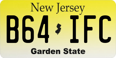 NJ license plate B64IFC