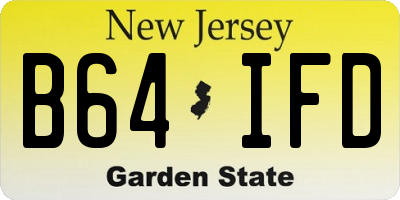 NJ license plate B64IFD