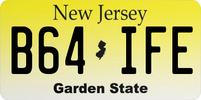 NJ license plate B64IFE