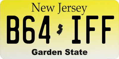 NJ license plate B64IFF