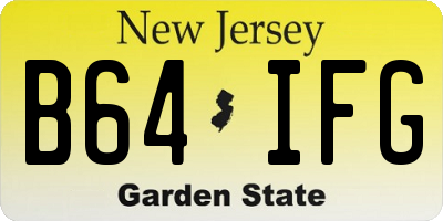 NJ license plate B64IFG